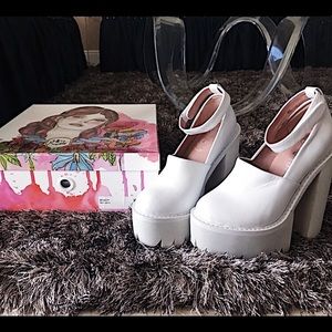 JEFFREY CAMPBELL WHITE SKULLY PLATFORMS